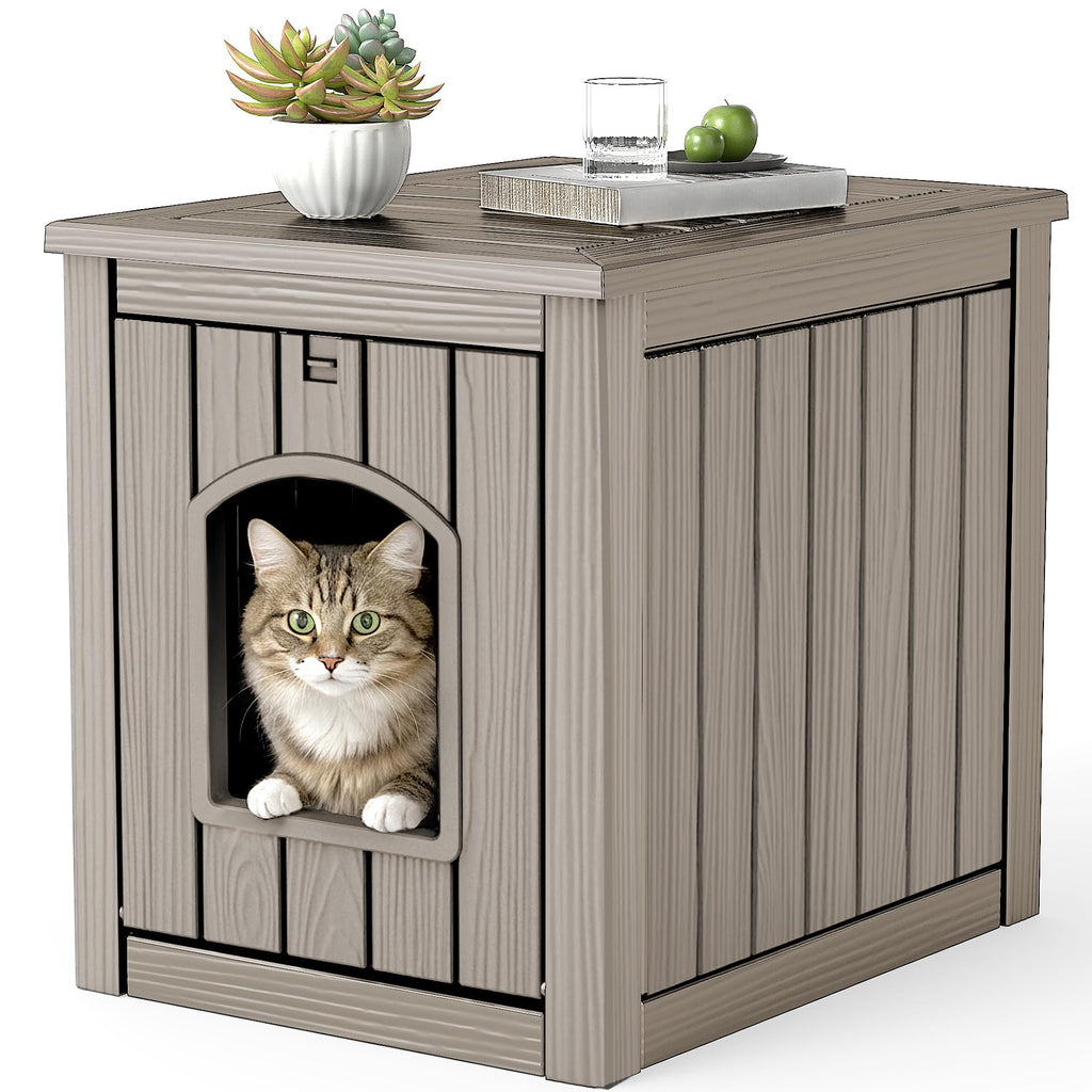 Gray Outdoor Cat House P5771