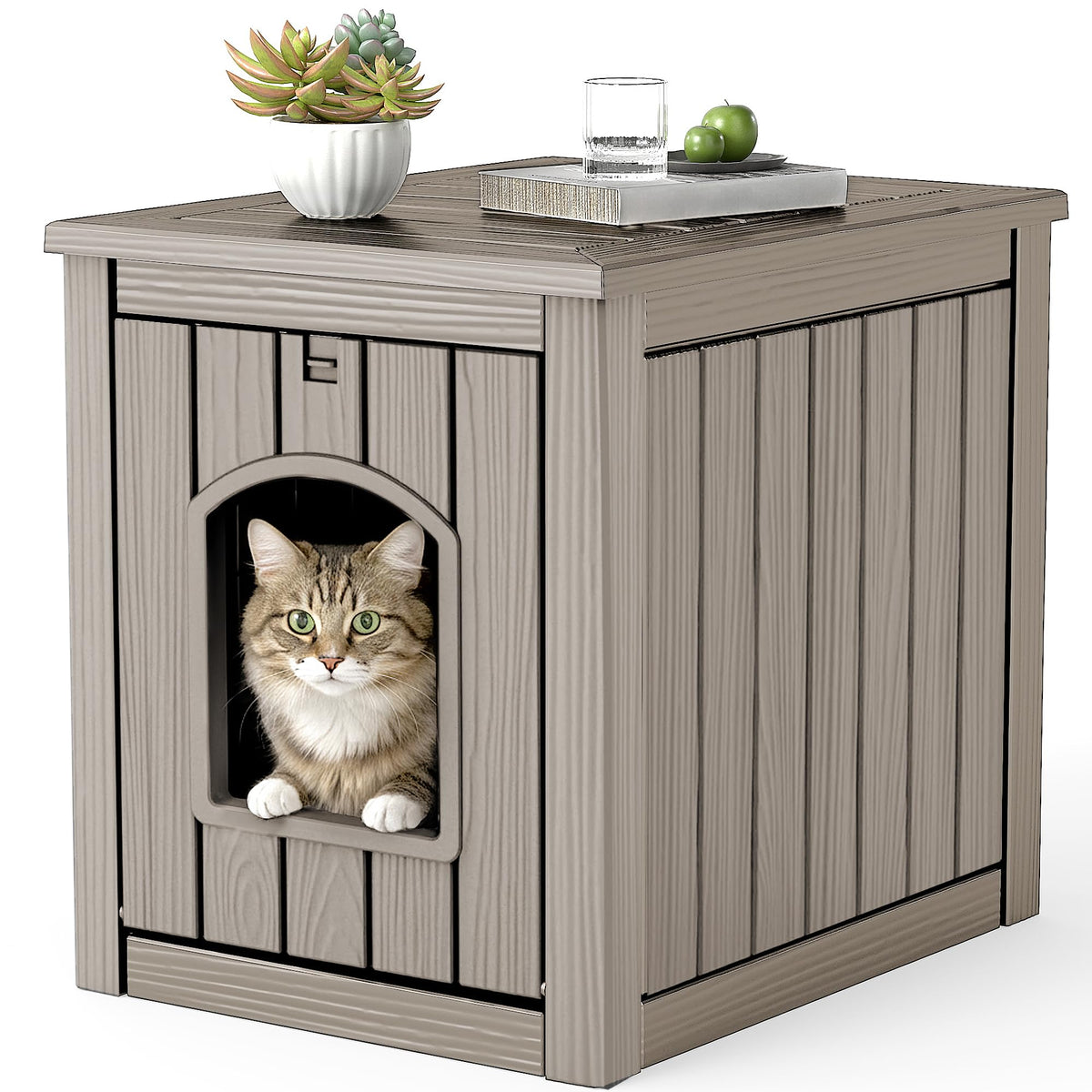 Gray Outdoor Cat House P5771