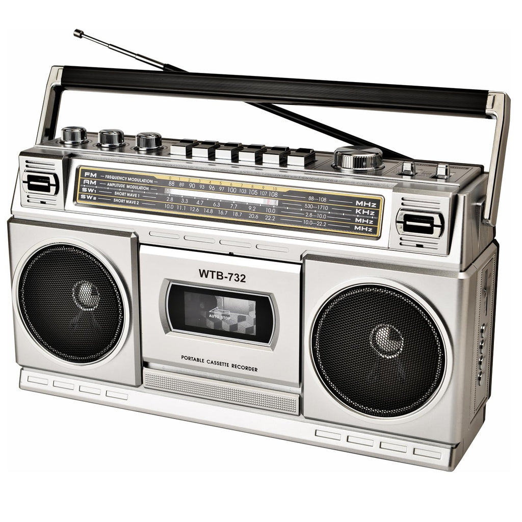 Portable Boombox with Cassette Player Recorder D73289