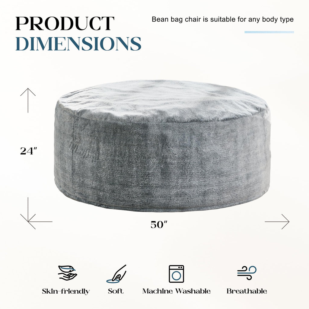 Grey 5FT Bean Bag Chair U899733