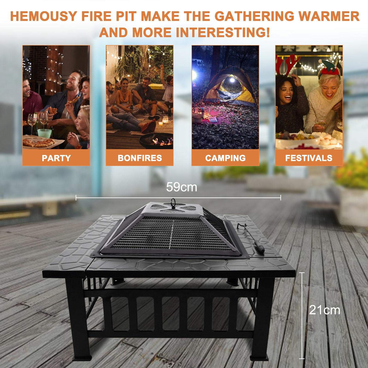 32 inch Wood Burning Outdoor Fire Pit D205516