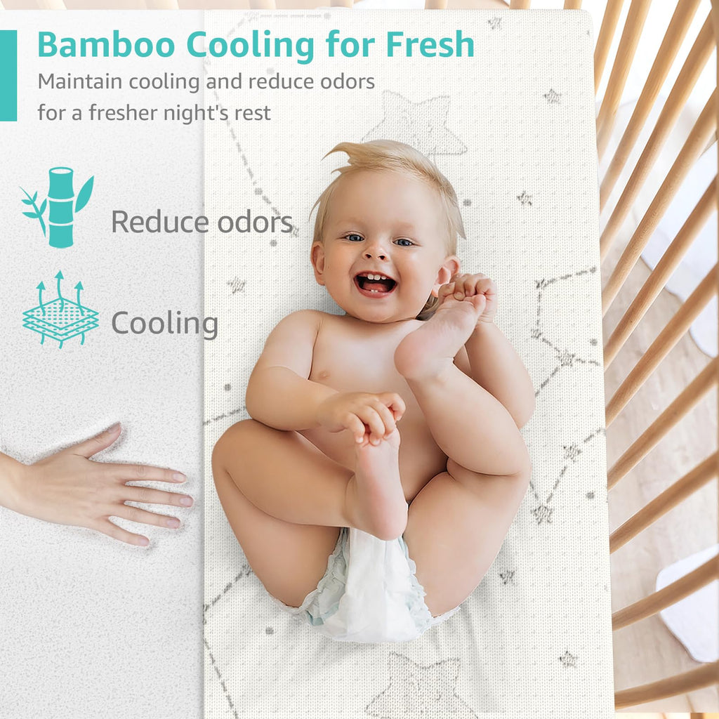 Bamboo Breathable 38x26 Waterproof Baby Mattress Topper with Strap H926776