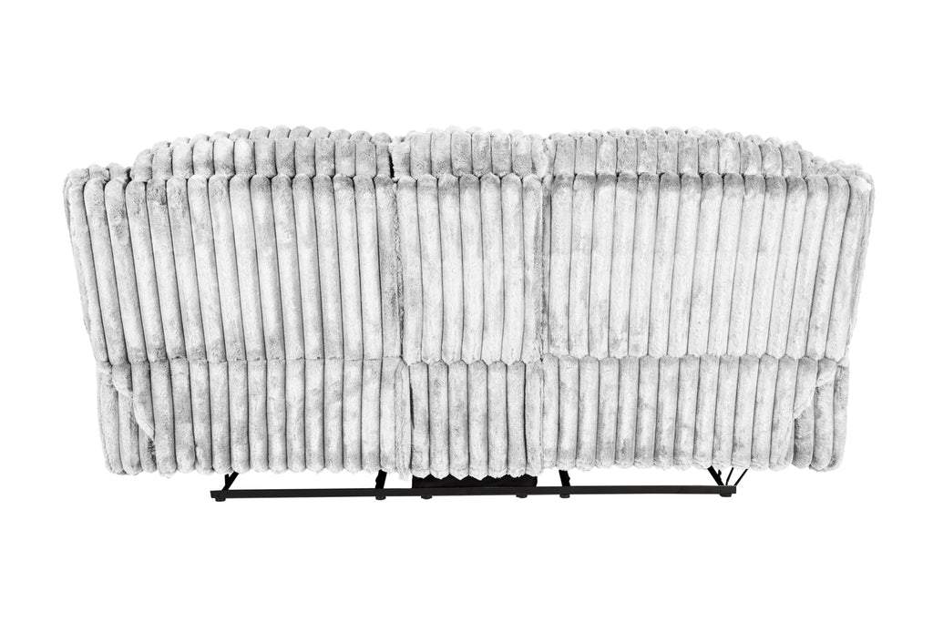 Light Gray Corduroy Manual Motion Loveseat P5617