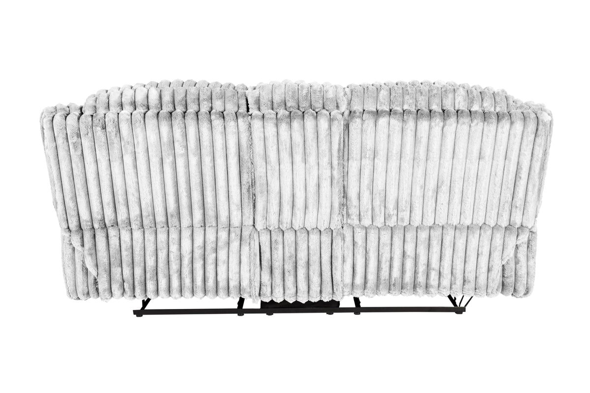 Light Gray Corduroy Manual Motion Loveseat P5617