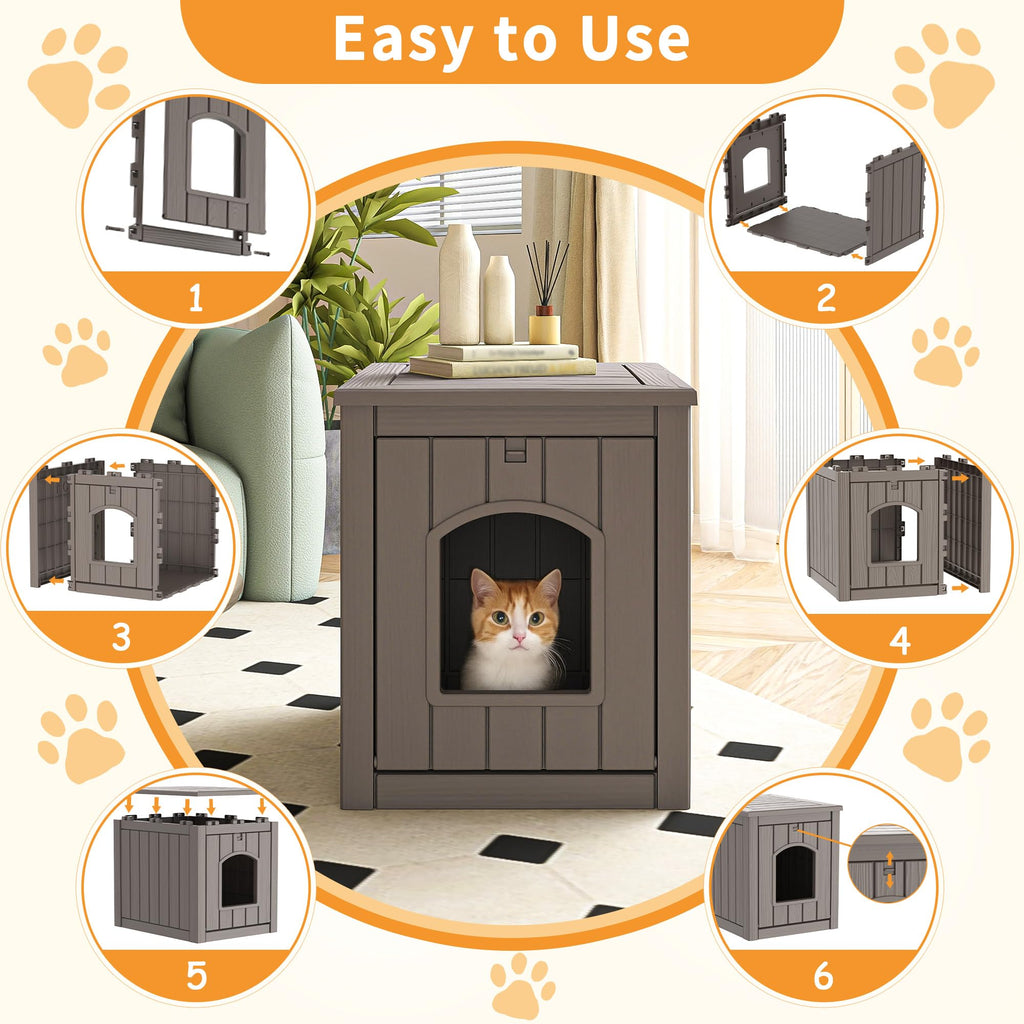 Gray Outdoor Cat House P5771