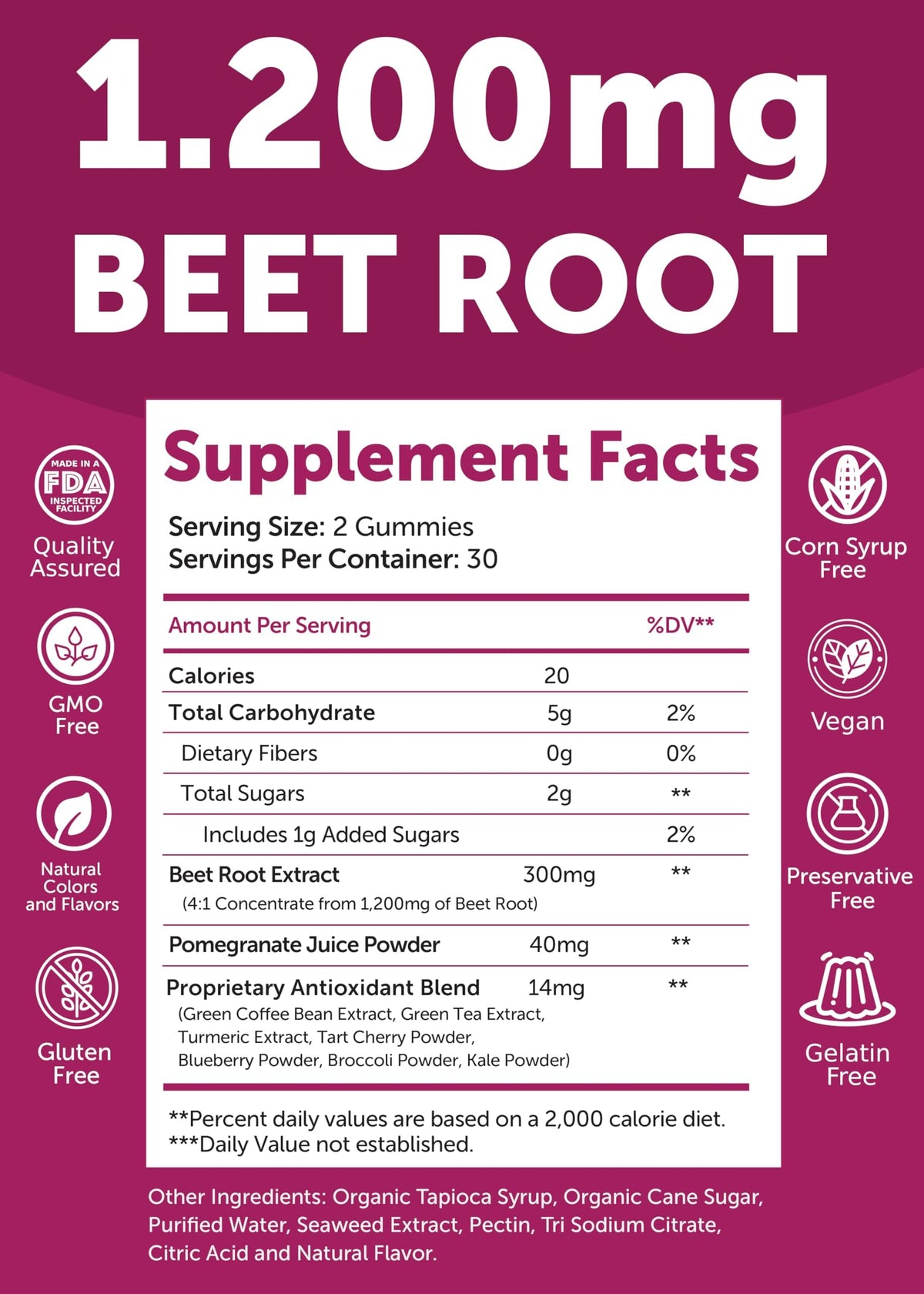 Beet Root Vitamin E C Gummies B36779