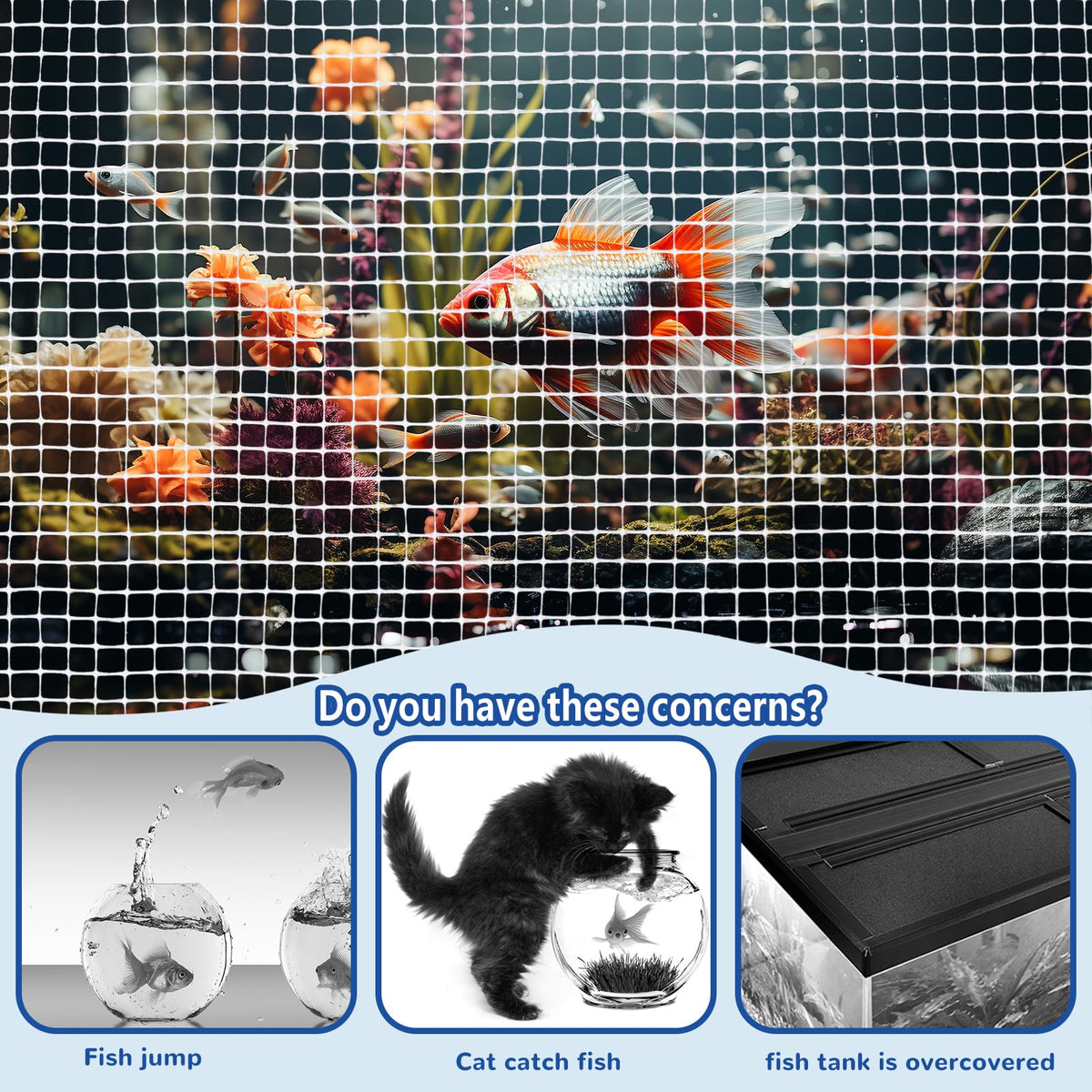 4 x 5 feet Clear Mesh Netting Aquarium Lid B8024
