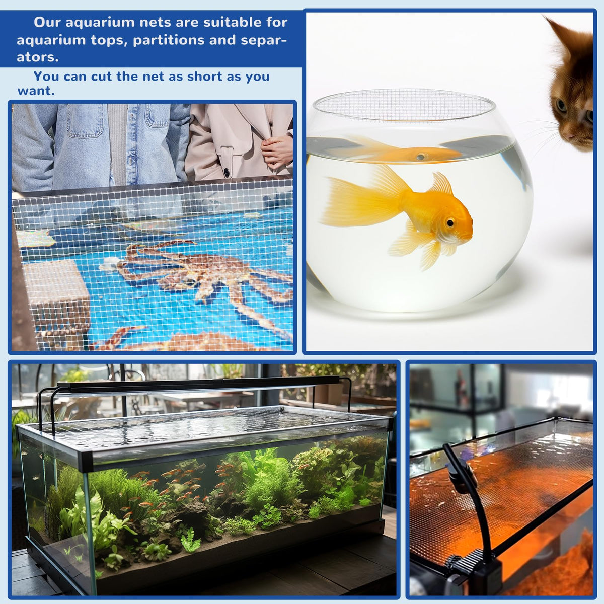 4 x 5 feet Clear Mesh Netting Aquarium Lid B8024