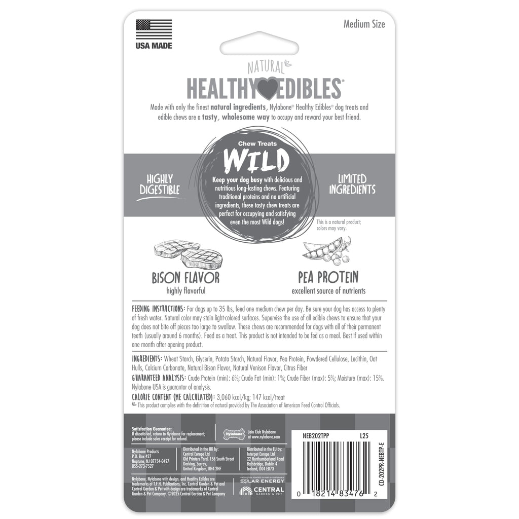 Bison Flavor Medium Dog Treats 2 Count E42629