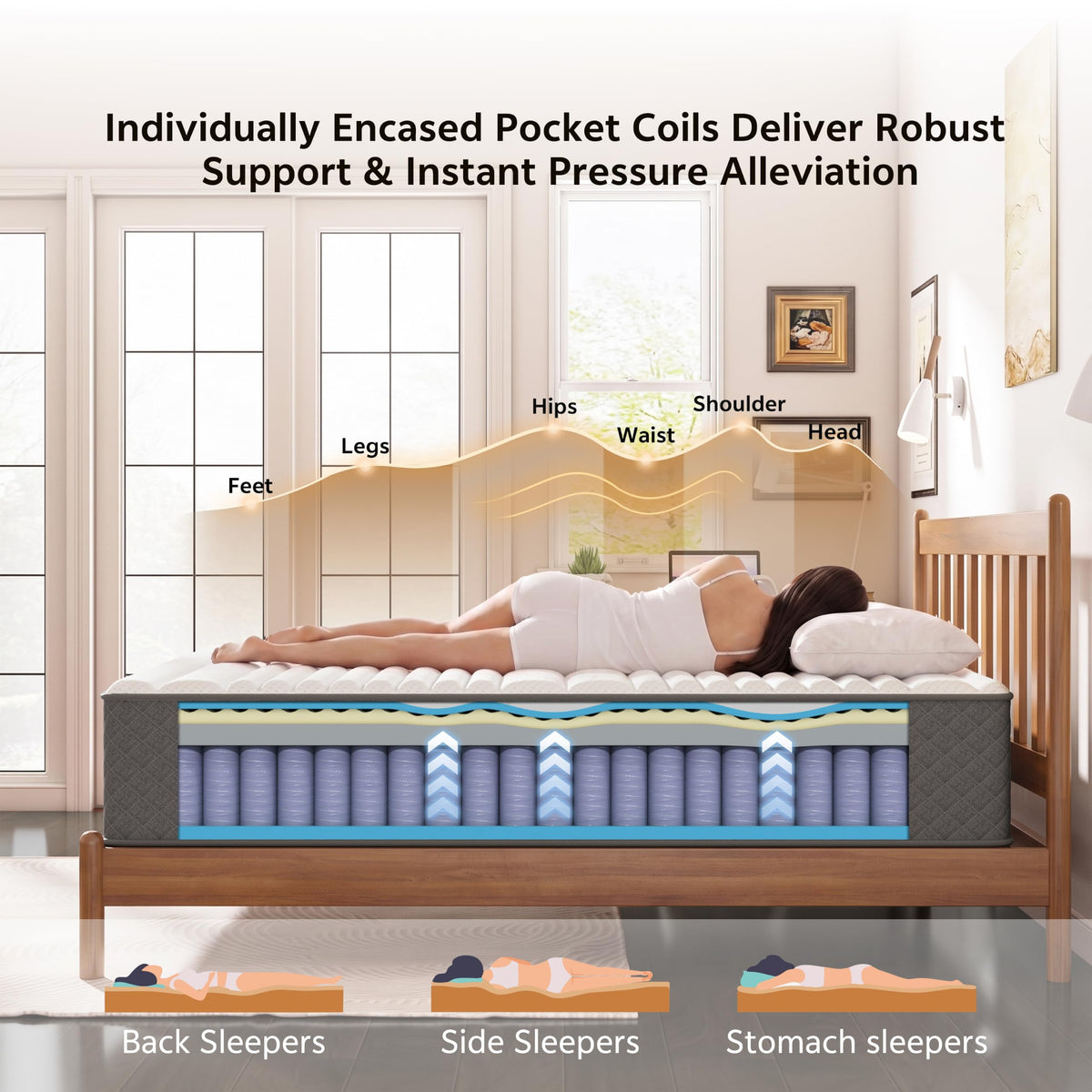 12 Inch Cooling-Gel Memory Foam Pocket Spring Hybrid Mattress F562514