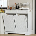 White Double Tilt Out Trash Can Cabinet V484120