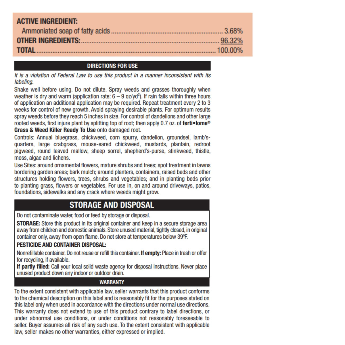 Broadleaf Weed Killer RTU, 1 gal S58001