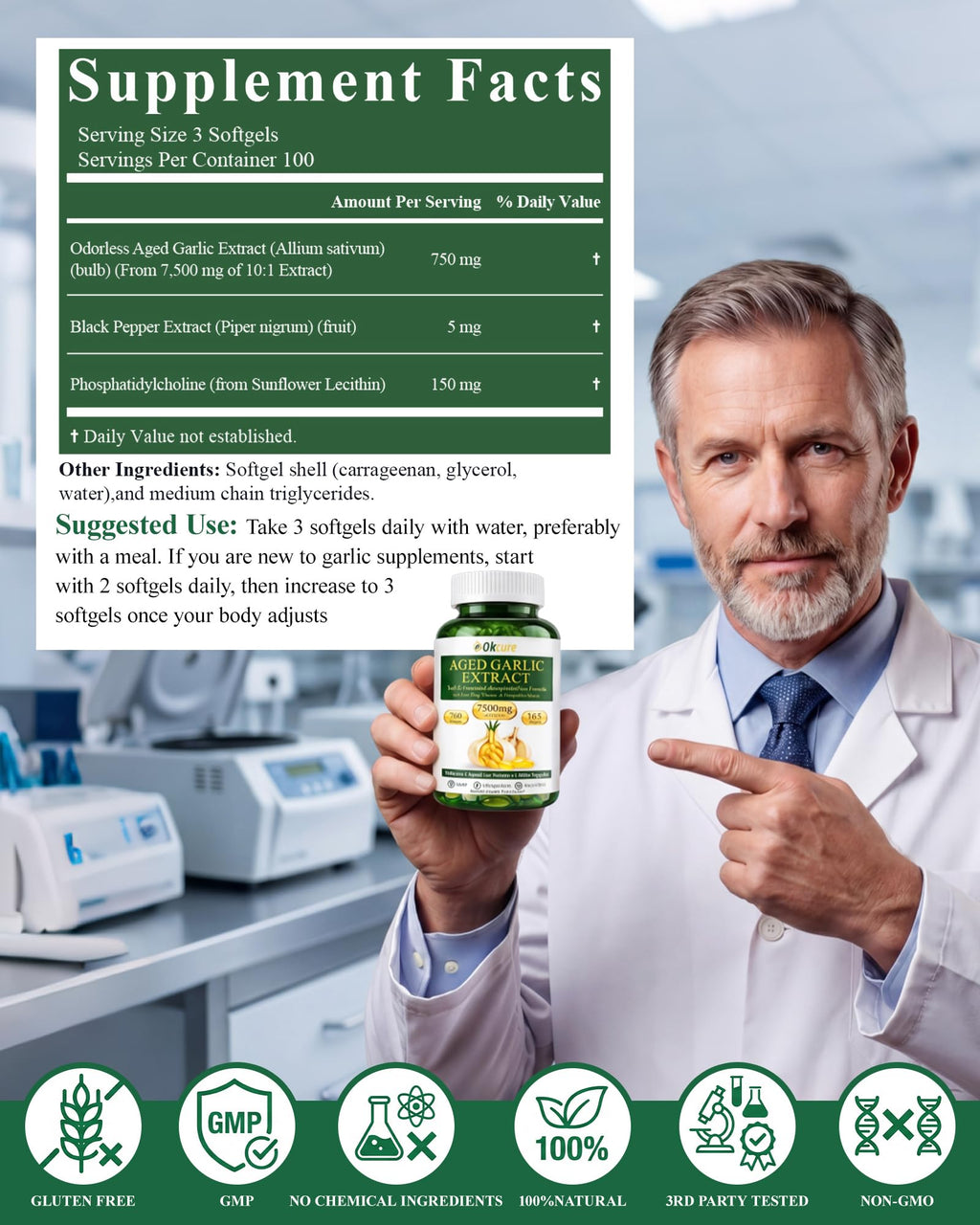 Odorless Garlic Supplement 300 Softgels N53773