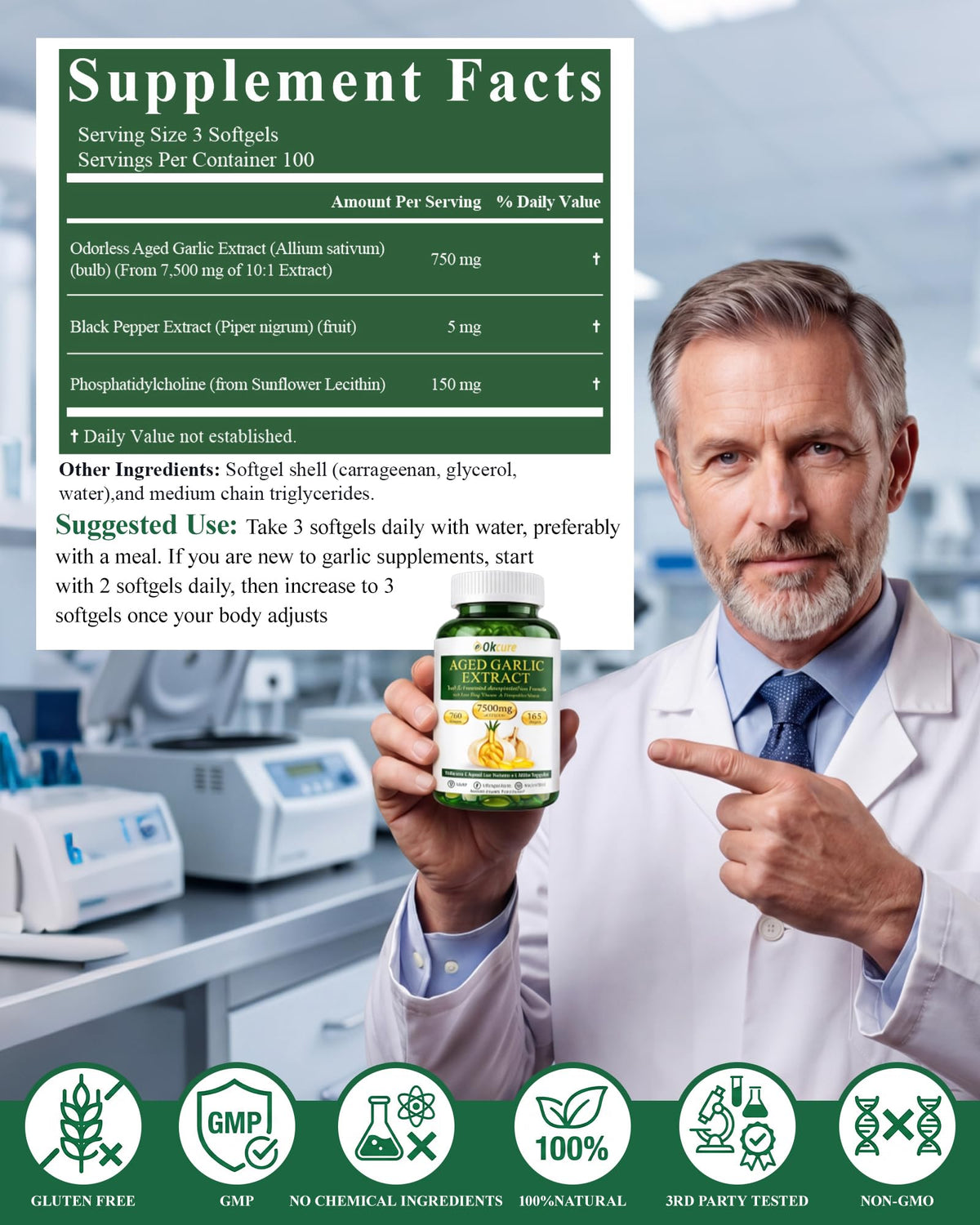 Odorless Garlic Supplement 300 Softgels N53773