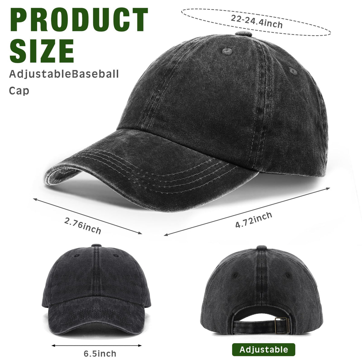 30 Pack Washed Denim Distressed Adjustable Cotton Baseball Cap F620232