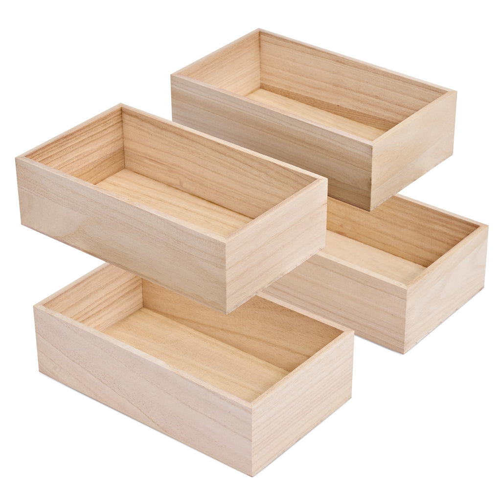 Unfinished Wooden Boxes 4 Pack I6690