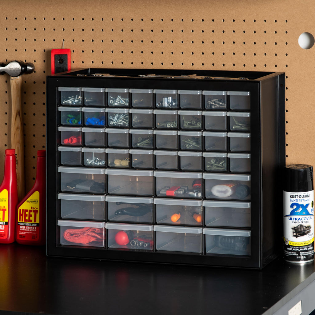 Black 44-Drawer Small Parts Storage Cabinet U380