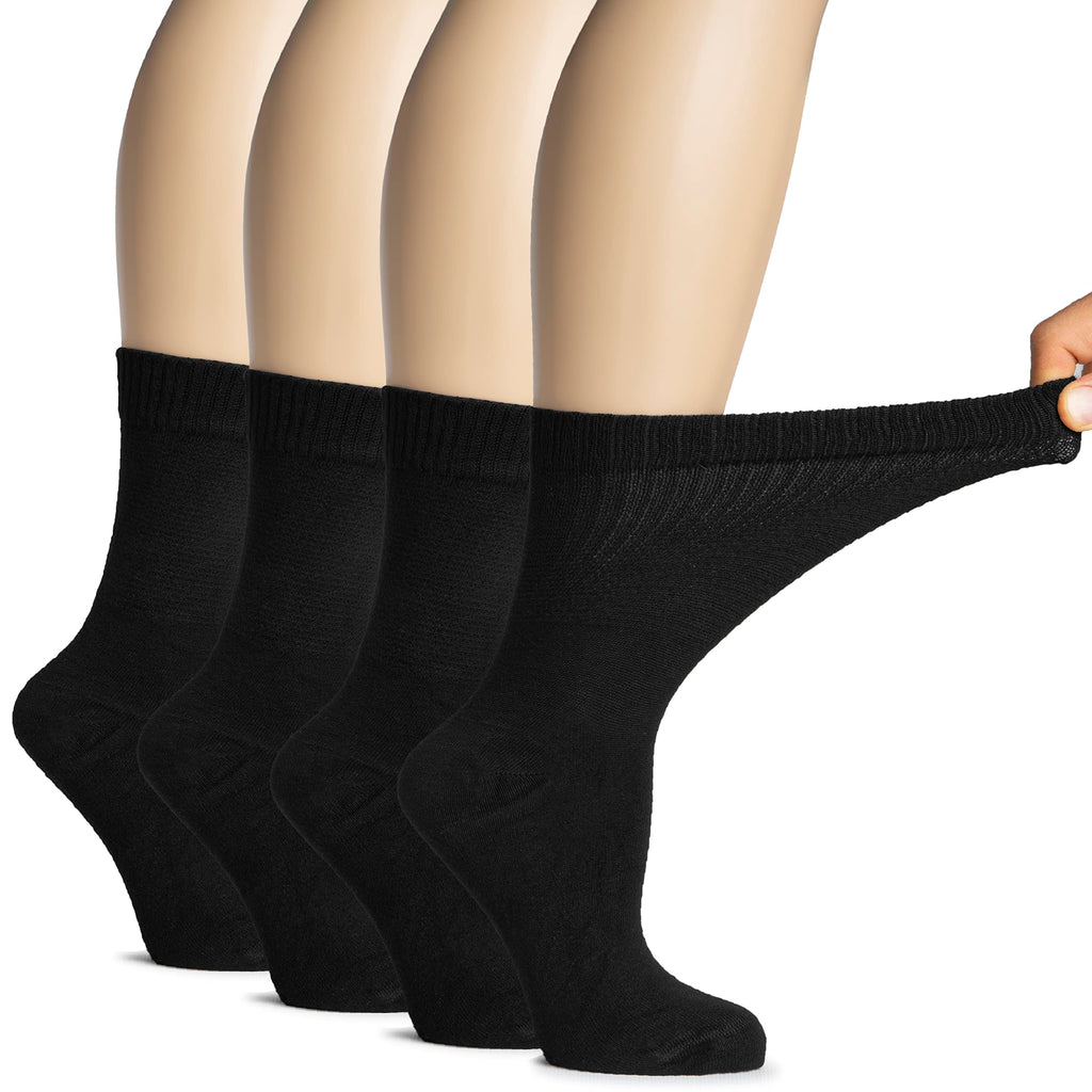 Bamboo Loose Fit Crew Socks 4 Pairs N455