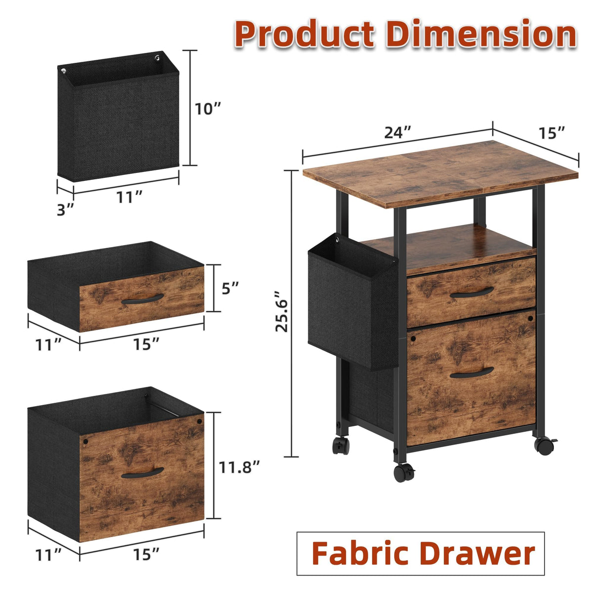 2 Drawer Mobile File Cabinet W998618