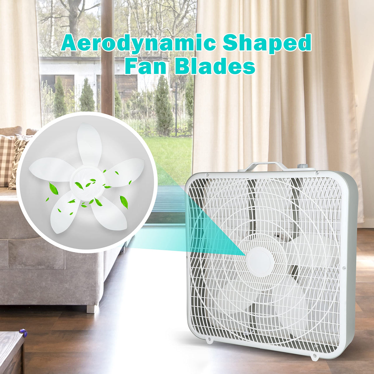 20'' 3-Speed Box Fan with Carry Handle I69230