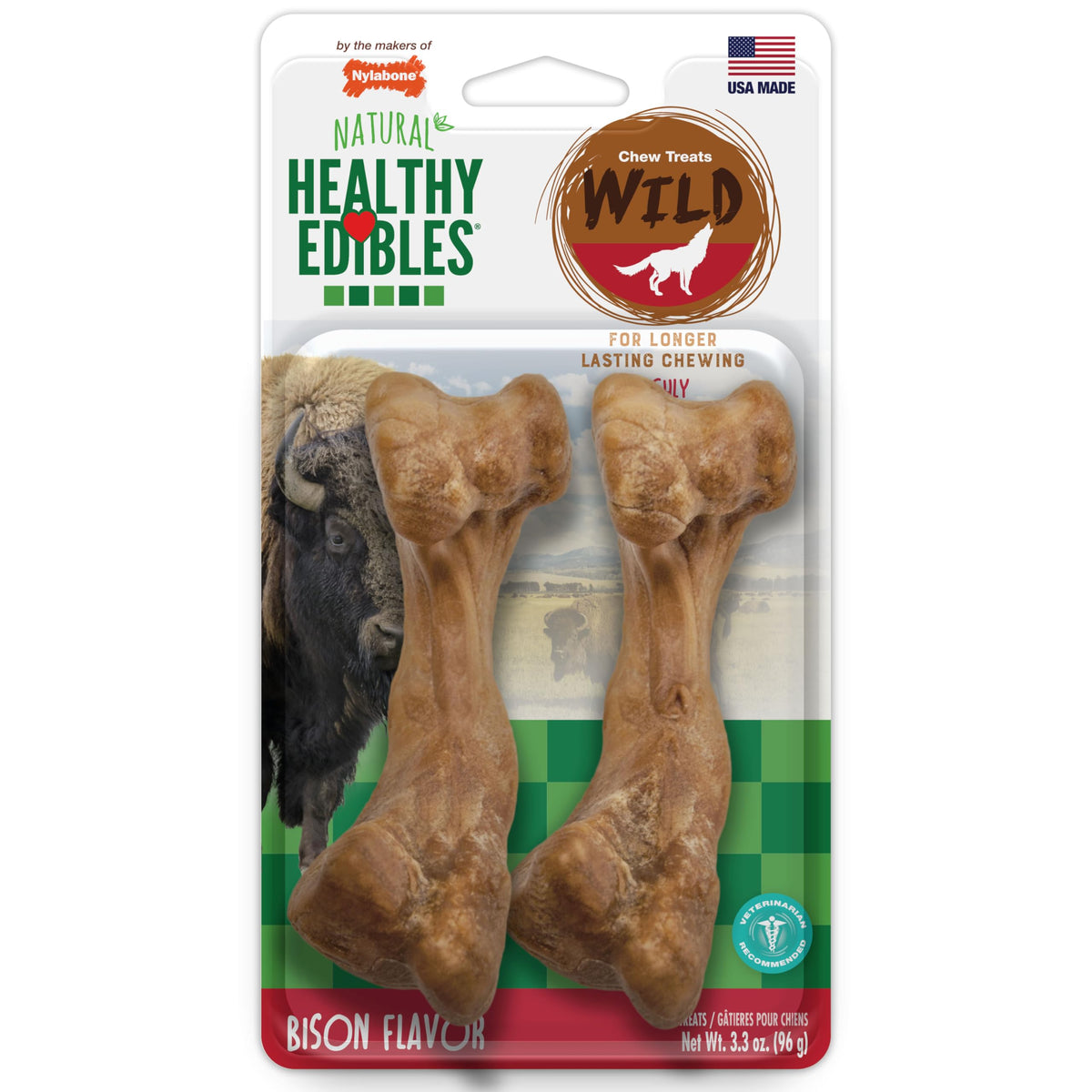 Bison Flavor Medium Dog Treats 2 Count E42629