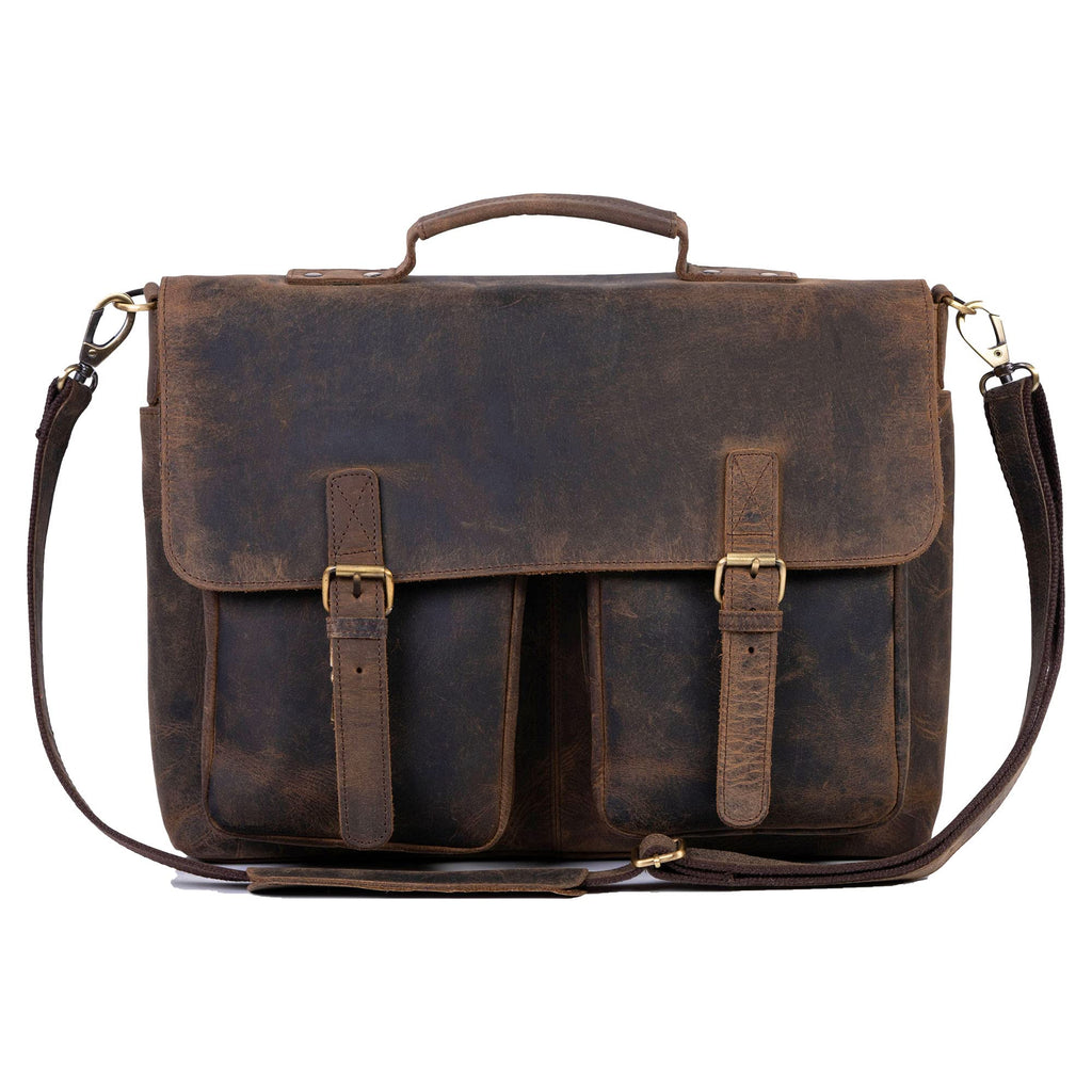 18 Inch Leather Messenger Bag W9862