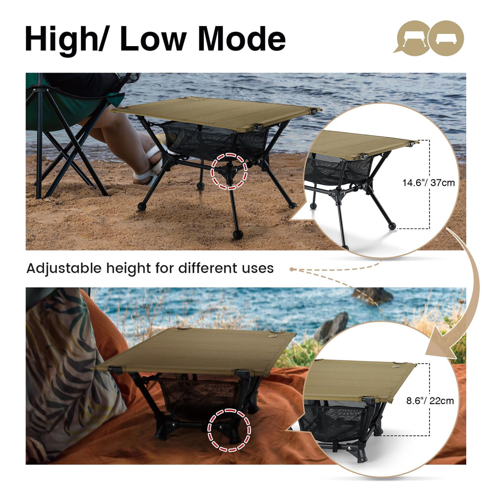 Lightweight Portable Folding Camping Table with Mesh Storage Net R928208