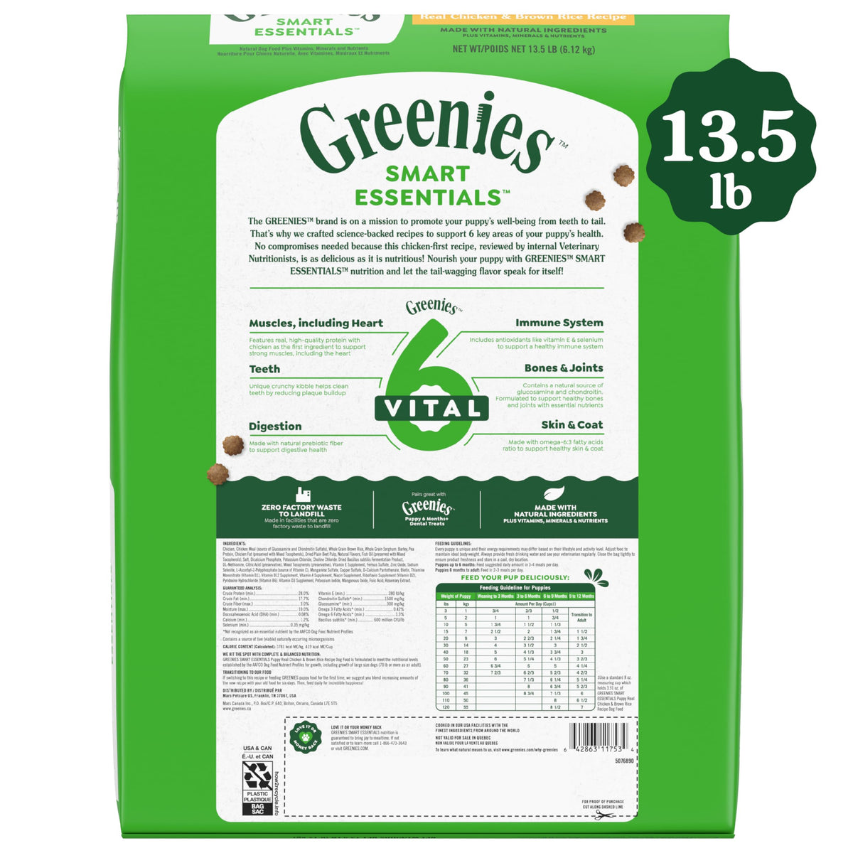 Puppy Dry Dog Food Chicken & Rice 13.5 lb U80941