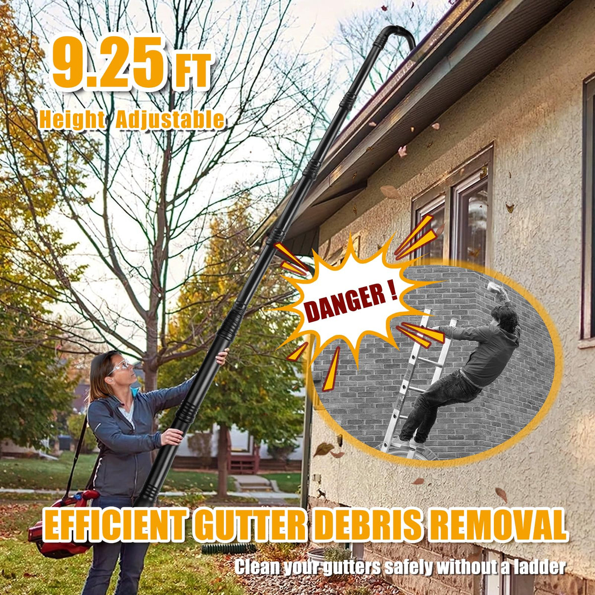 Gutter Cleaning Kit 9.25 ft with Reflector U52487