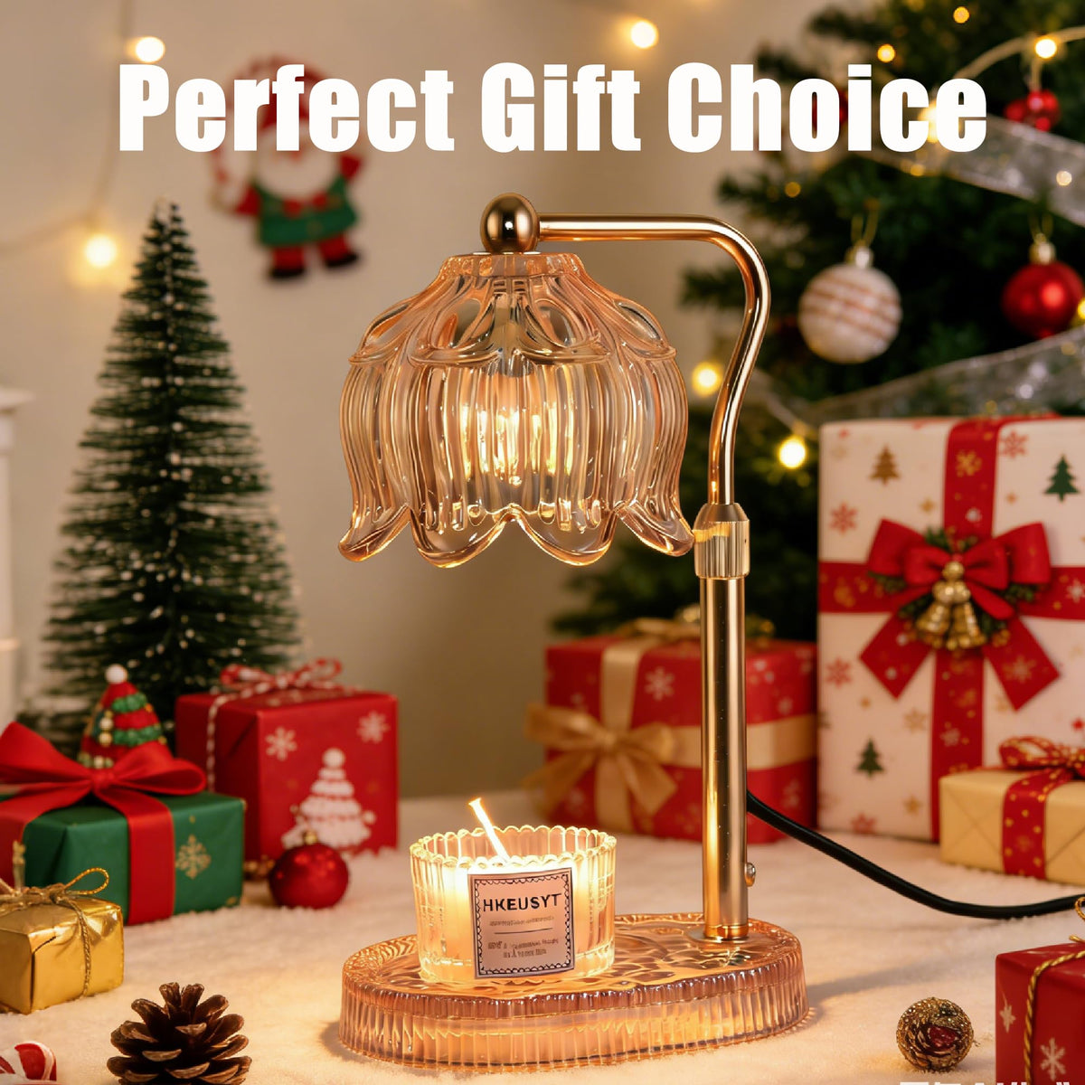 Amber Dimmable Height Adjustable Candle Warmer Lamp E765917
