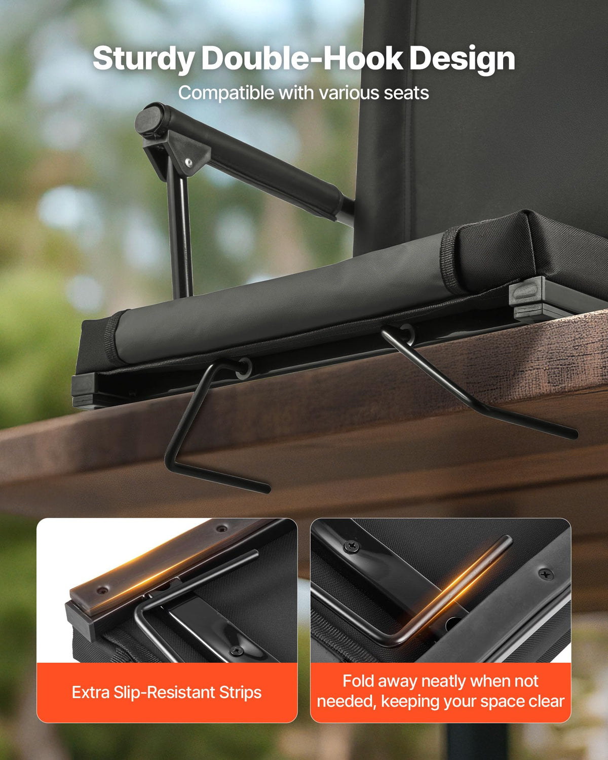 Portable Bleacher Seat with Armrest, Back Support and Cup Holder, Black S187597