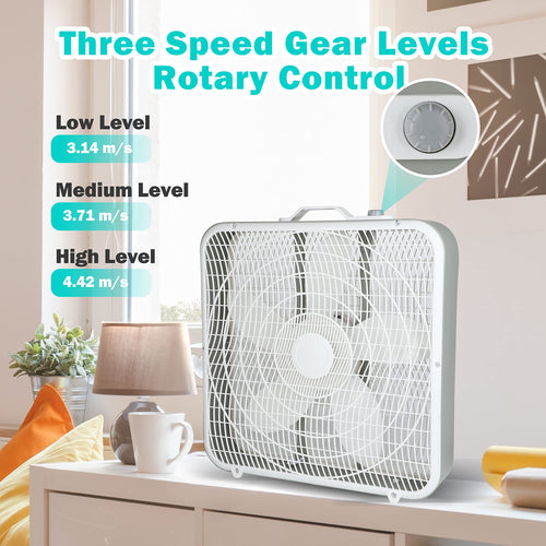20'' 3-Speed Box Fan with Carry Handle I69230