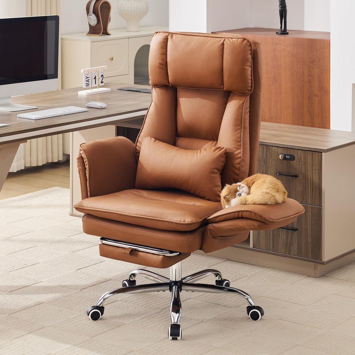Big and Tall Office Chair with Footrest I84344