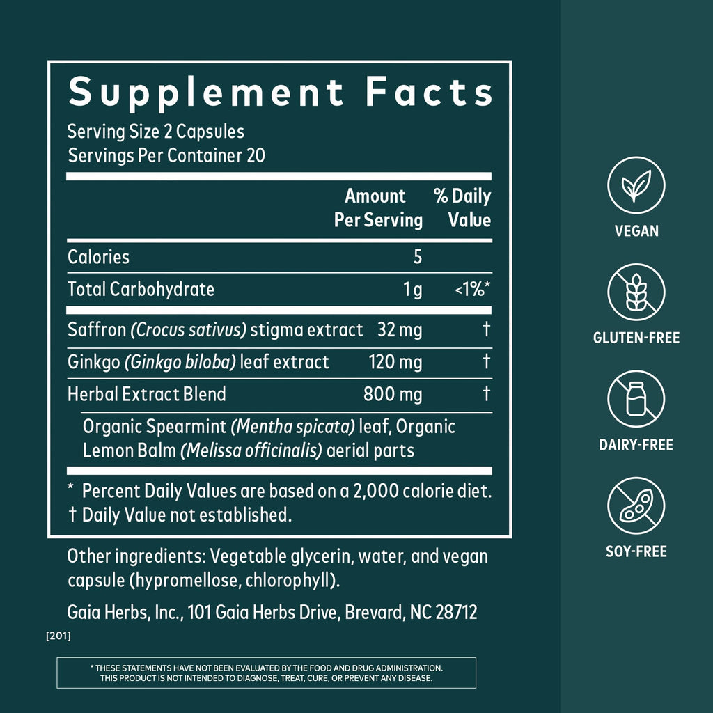 40 Vegan Capsules Nootropic Focus P317752