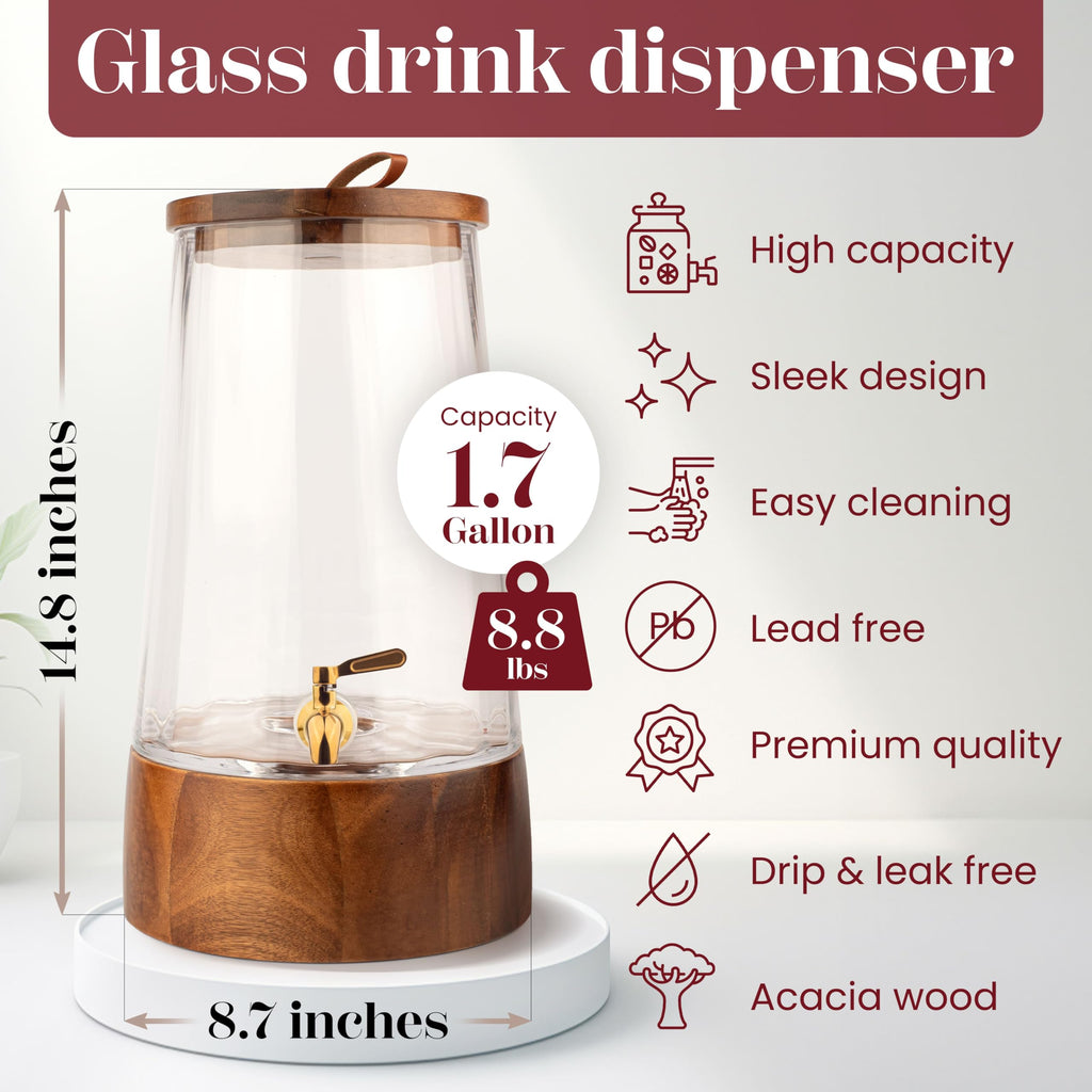 Glass Drink Dispenser with Spigot X78735