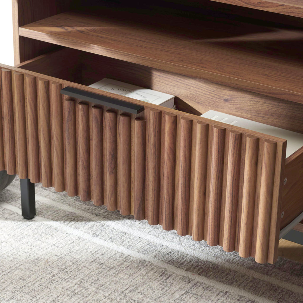 Walnut Brown Black 2 Drawer TV Stand V741612