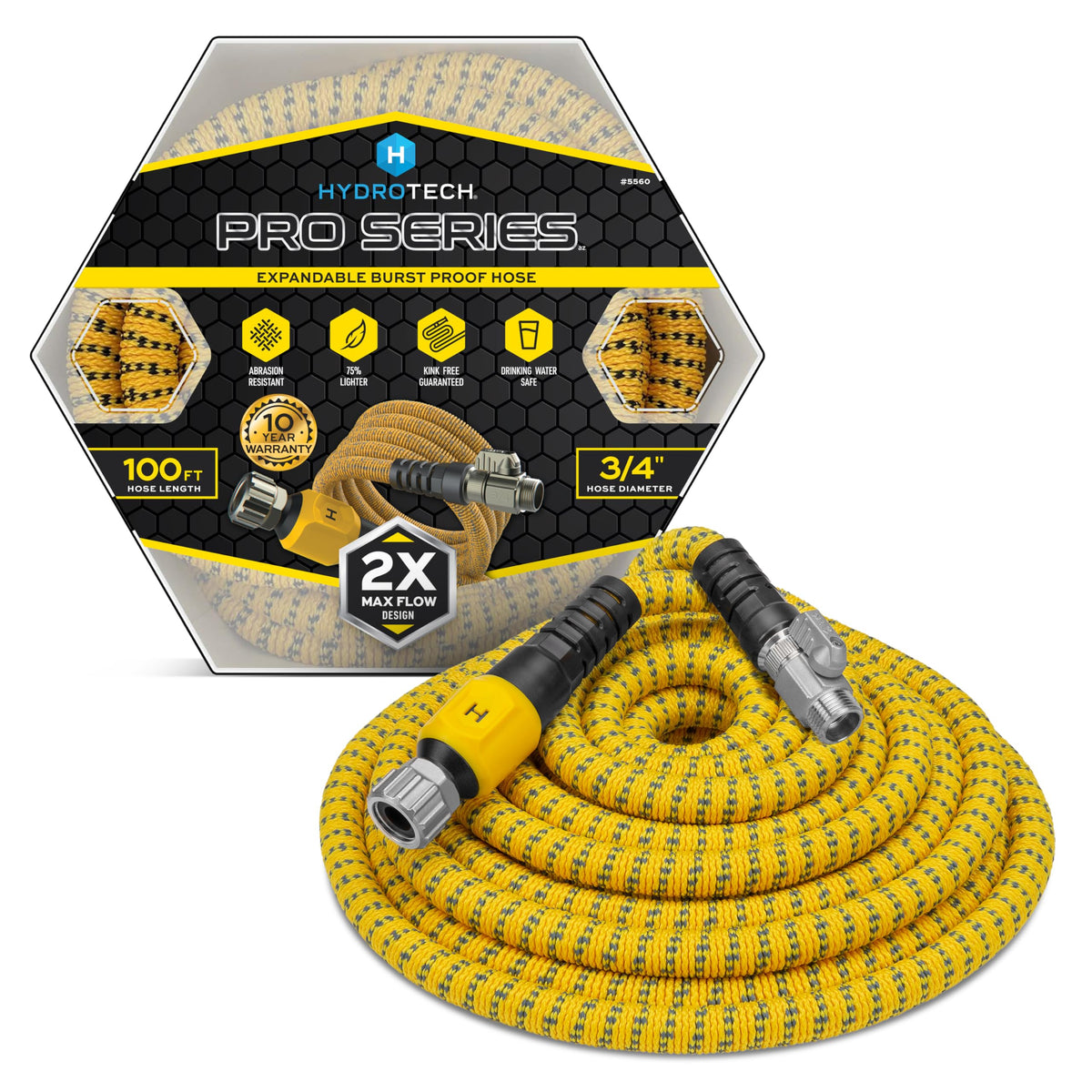 100 ft Max Flow Garden Hose, 3/4 in Diameter C8973