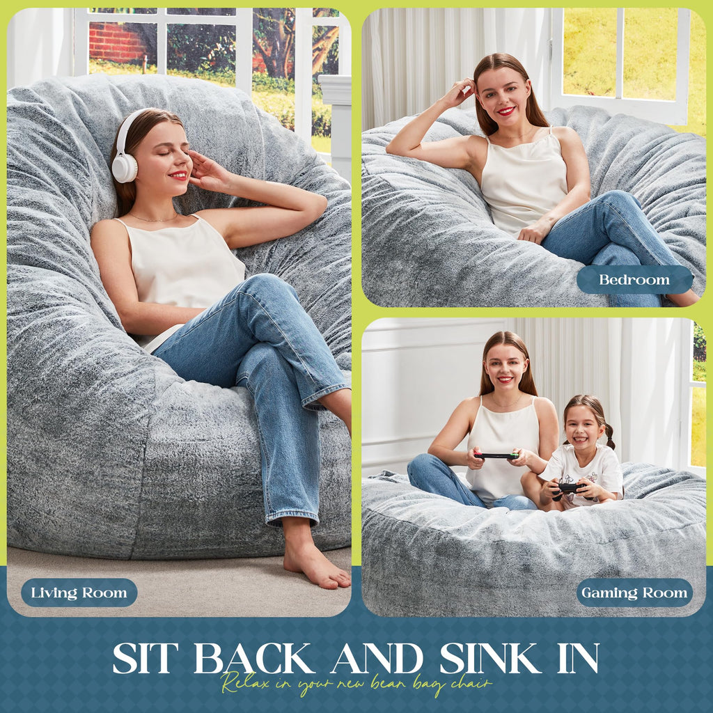 Grey 5FT Bean Bag Chair U899733